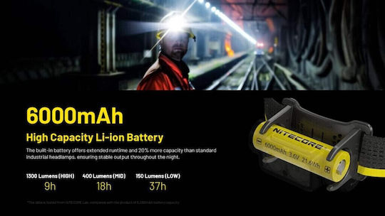 NiteCore Rechargeable Headlamp LED IP68 Dual Function with Maximum Brightness 1800lm NU53 Black