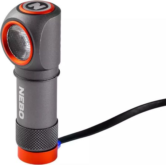 Nebo Lumină de lucru și de sit, cu baterie Lanternă Frontală LED IPX6 cu Luminozitate Maximă 600lm Einstein Gri