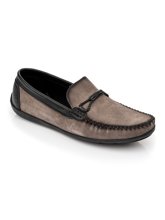 Boxer Men's Leather Loafers Gray