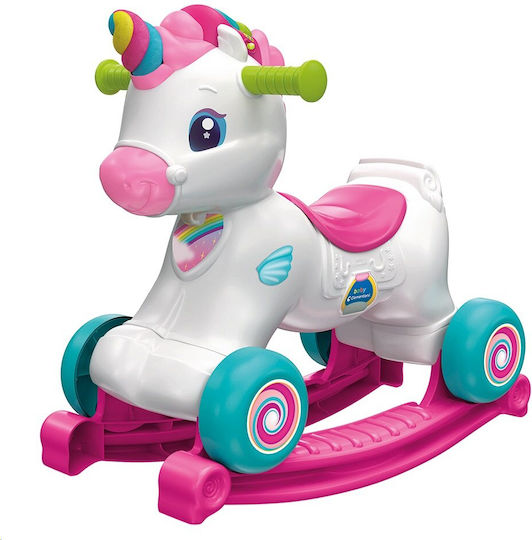 Baby Clementoni Rina Monokerina 3 in 1 Plastic Rocking Toy Unicorn for 12+ months with Sounds & Music with Max Load Capacity 20kg White