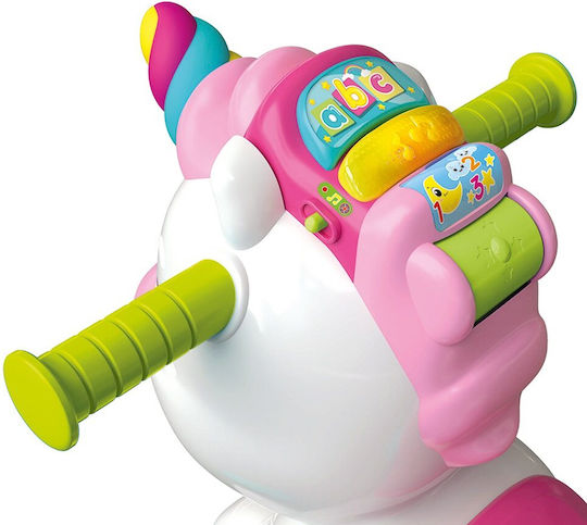 Baby Clementoni Rina Monokerina 3 in 1 Plastic Rocking Toy Unicorn for 12+ months with Sounds & Music with Max Load Capacity 20kg White
