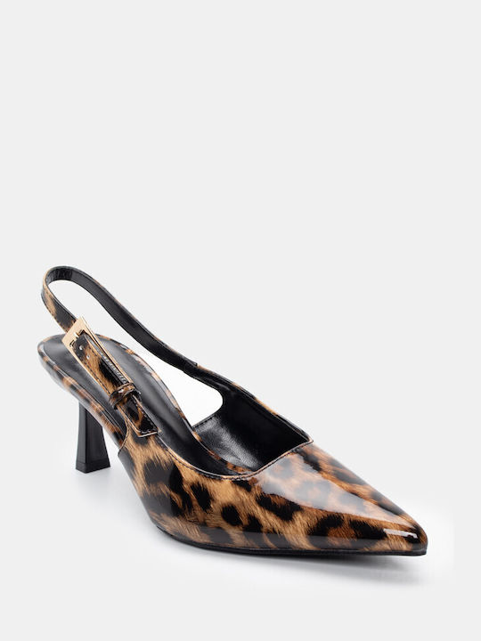 Luigi Pointed Toe Multicolour Heels Animal Print