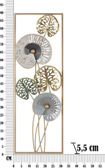 Mauro F Multicolour Wall Decor Made of Metallic 90x5.5x31.2cm