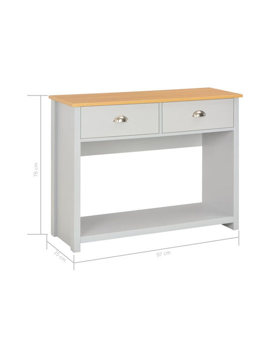 Wooden Console Table Gray L97xW35xH76cm