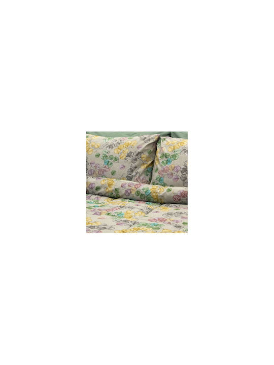 Lino Home Duvet Cover Set Queen with 2 Pillowcases 220x240 Vivid Beige