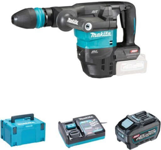 Makita XGT 40Vmax Impact Demolition Hammer Battery 40V 2x5Ah with Chuck SDS Max