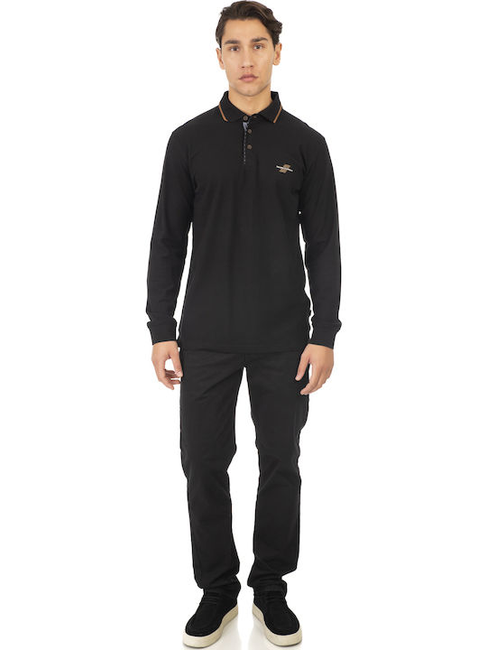 Polo Herrenbluse Kurzarm Schwarz