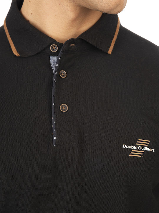 Polo Herrenbluse Kurzarm Schwarz