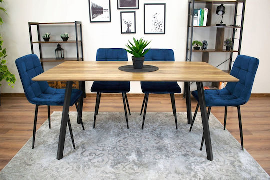 Καρέκλες Τραπεζαρίας Βελούδινες Navy Blue 3τμχ 69x62x48εκ.