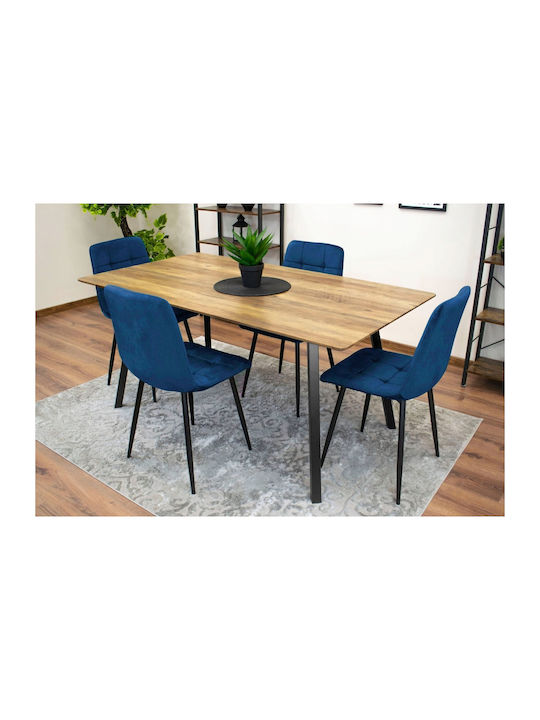 Scaune Sala de mese Catifelate Navy Blue 3buc 69x62x48buc