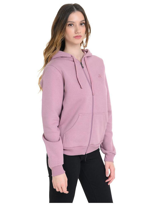 Women's Sweatshirt Jacket Hooded Pink