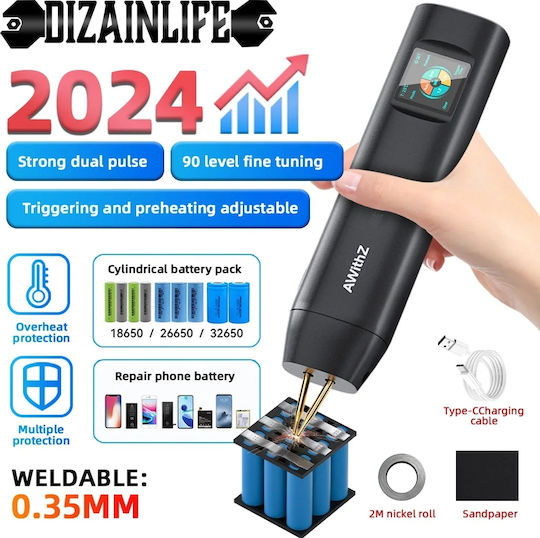 Adjustable Portable Spot Welder Automatic Trigger Digital Display Soldering Iron Battery