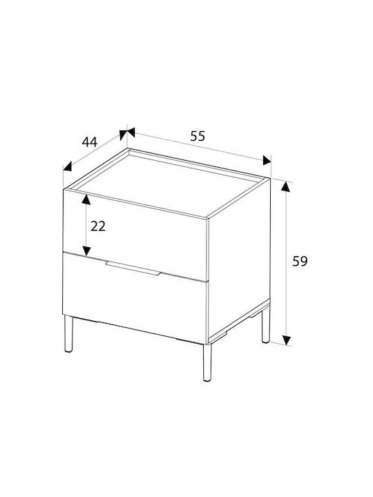 Bedside Table Oryana Wooden Brown 55x44x59cm GP009-0262 1