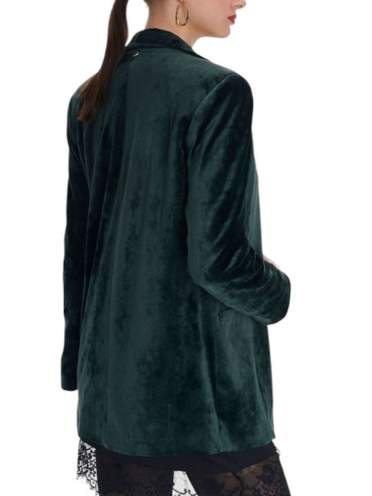 Ale - The Non Usual Casual Women's Velvet Blazer Green