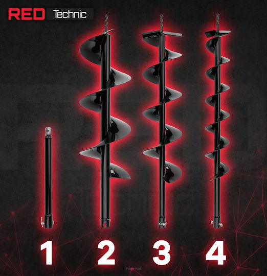 Foreză pe benzină cu 3 burghie 6 CP Roșu Technic Rtswg0106