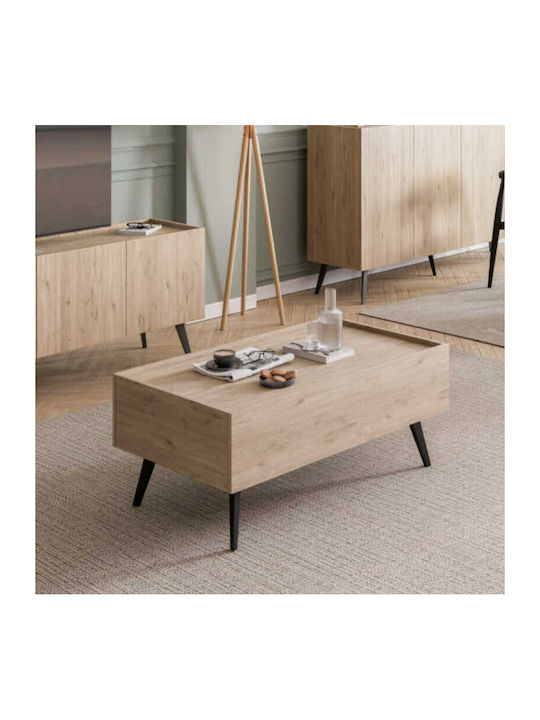 Rectangular Coffee Table Luna Wooden Oak L102xW61xH44cm.