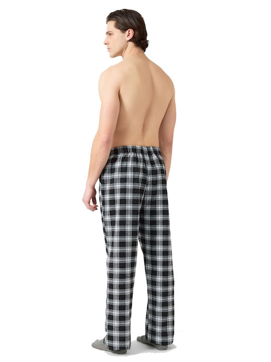 Minerva Men's Winter Pajama Pants Black, Off White