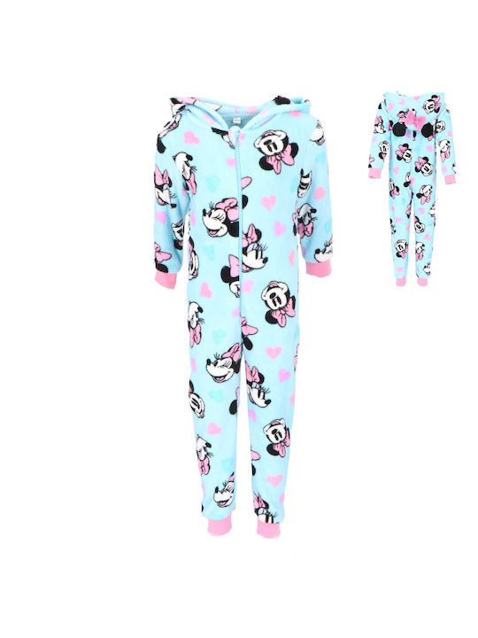 Disney Kids Onesie Pyjamas Winter Fleece Blue Mouse