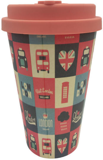 London Cană Bambus Red 400ml