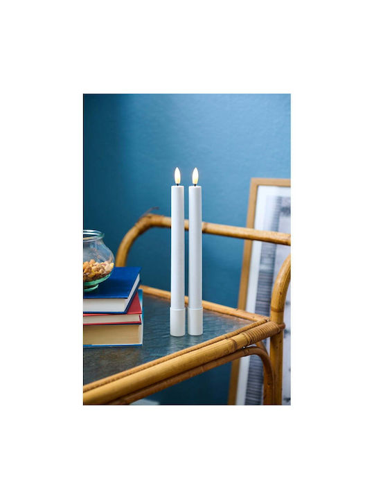 Sirius Dekorative Lampe Wachs-Politur Weiß 2Stück