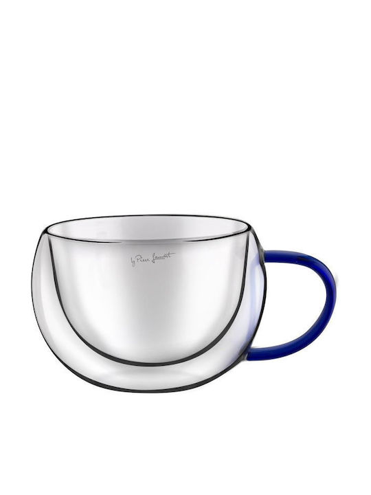 Lamart Vaso Set Tassen Cappuccino Glas Blue 270ml 2Stück