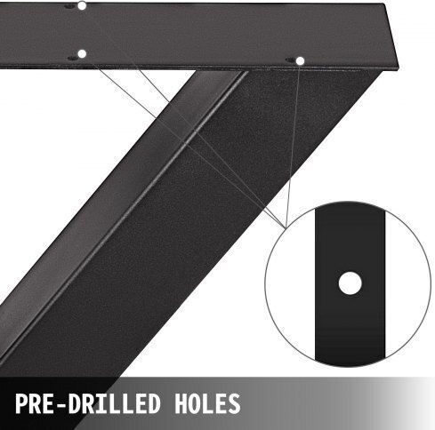 Vevor Picior Metalic Pentru Mobilier Potrivit Pentru Masă / Măsuță / Birou 72x79cm Negru