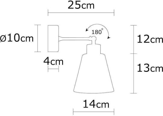 Opviq Lumină de Perete Turcoaz 14cm