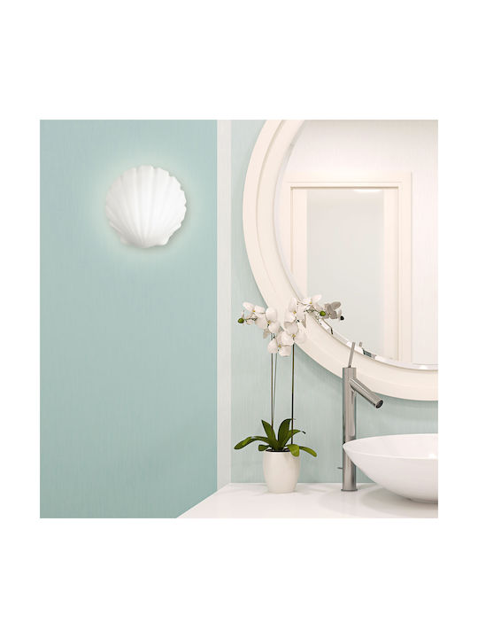 Viokef Shell Modern Wall Lamp with Socket E27 White Width 17cm