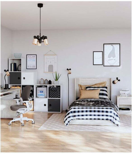 Gtv Floor Lamp H133.5cm. with Socket for Bulb E27 Black