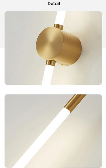 Home Lighting Модерен Осветително тяло За стена с вграден LED Златист 62x8x8см.