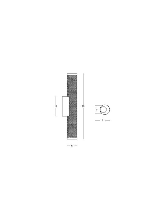 Zambelis Lights Modern Lamp Wall with Integrated LED and Warm White Light Black 6x9x6cm