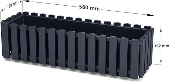 Prosperplast Boardee Fence Ζαρντινιέρα Πλαστική Ανθρακί 58x18x16.2εκ.