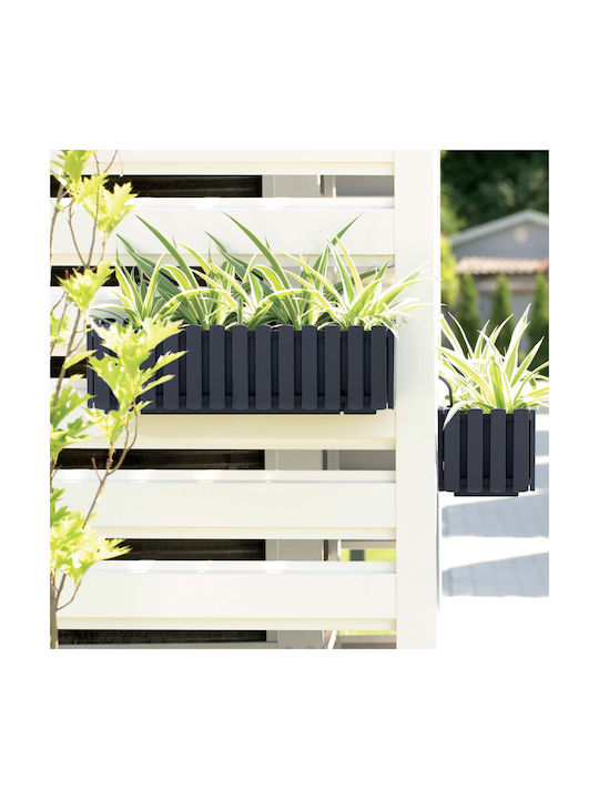 Prosperplast Planter Boardee Fence W Self-watering Planter Box Plastic Gray 58x18x16.2cm.