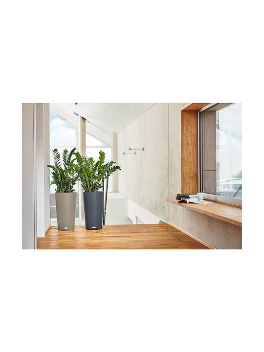Lechuza Cilindro Self-watering Pot Plastic Sand Brown 21x21x41cm.