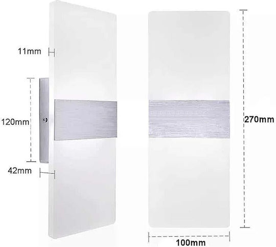 Led7 Break Classic Lamp Wall with Integrated LED and Warm White Light 10cm