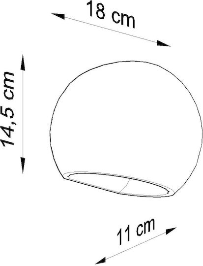Sollux Globe Modern Leuchte Wand mit Fassung E27 Weiß 15x25x20cm
