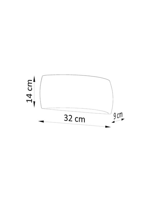 Sollux Pontius Classic Lamp Wall with Socket E27 White 32x20x16cm