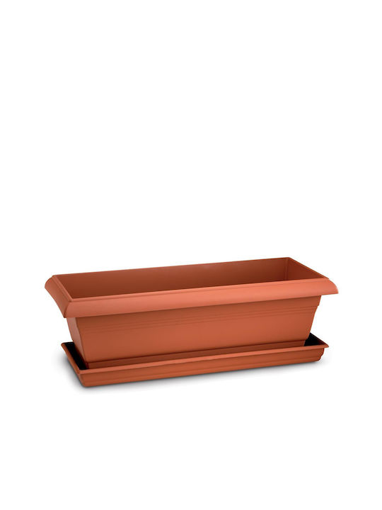 Miltoplast Anthea Νο xx Planter Box Plastic Terracotta 80x25x21cm.