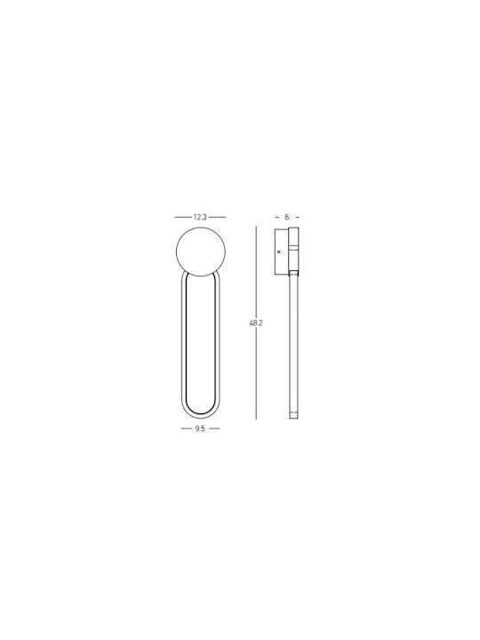 Zambelis Lights Modern Lamp Wall with Integrated LED and Warm White Light Black 12.3x6x6cm
