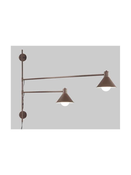 Fan Europe Duetto Modern Wall Lamp Copper Width 154cm