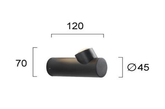 Viokef Wall-Mounted Outdoor Spot Light LED IP54 7W with Warm White Light Double Beam 4.5x4.5x7εκ.