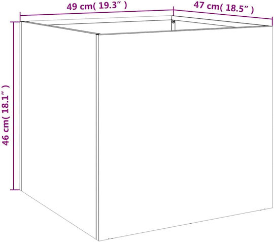 vidaXL Planter Box Plastic Black 49x46x47cm.