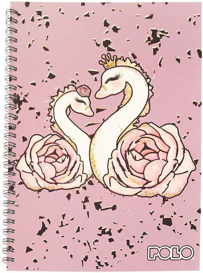 Polo Design Τετράδιο Σπιράλ 17x25cm 3 Θεμάτων Swans 919002-8285