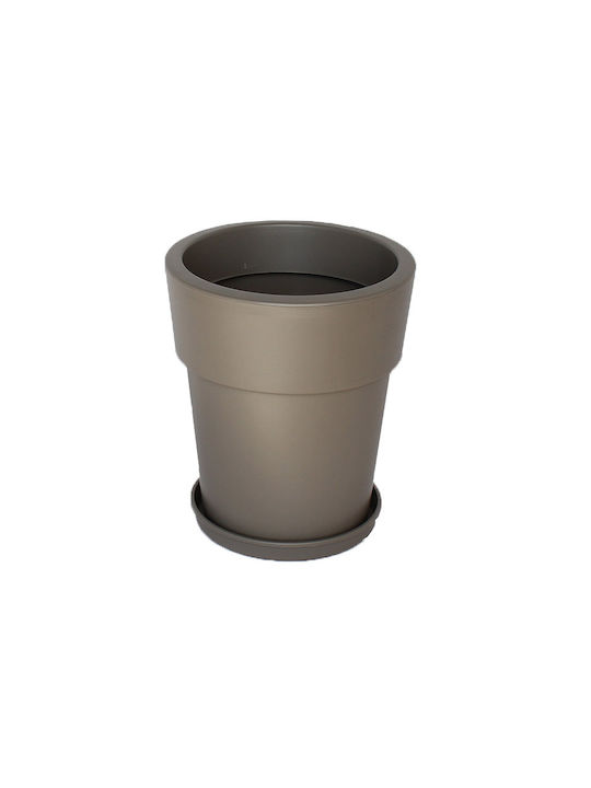 Viomes Linea Pot Plastic Grey Brown (Taupe) 35x35x33cm.