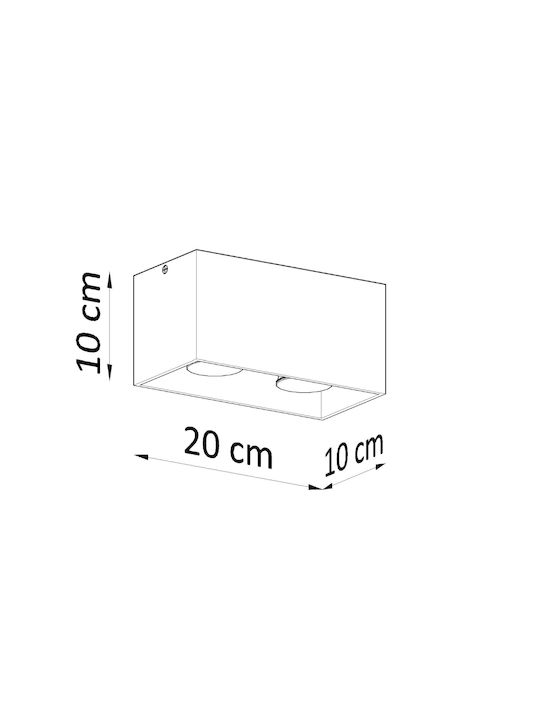 Sollux Quad Doppel Spot mit Fassung GU10 in Schwarz Farbe