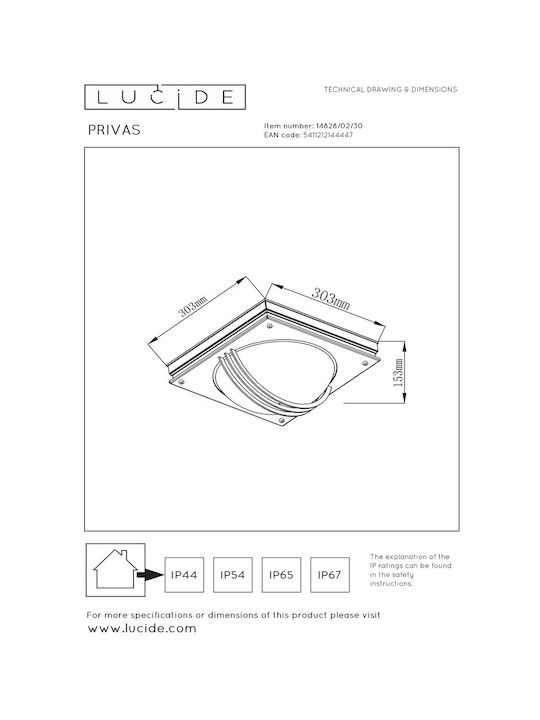Lucide Lightning Μοντέρνο Φωτιστικό Τοίχου με Ντουί E27