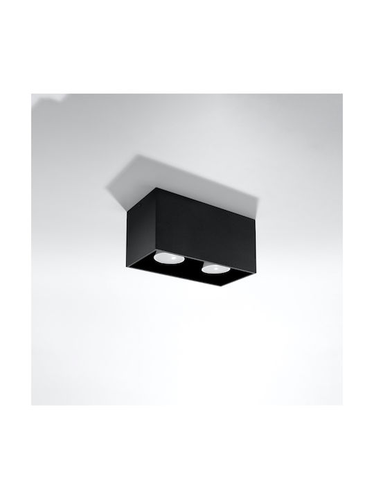 Sollux Quad Doppel Spot mit Fassung GU10 in Schwarz Farbe