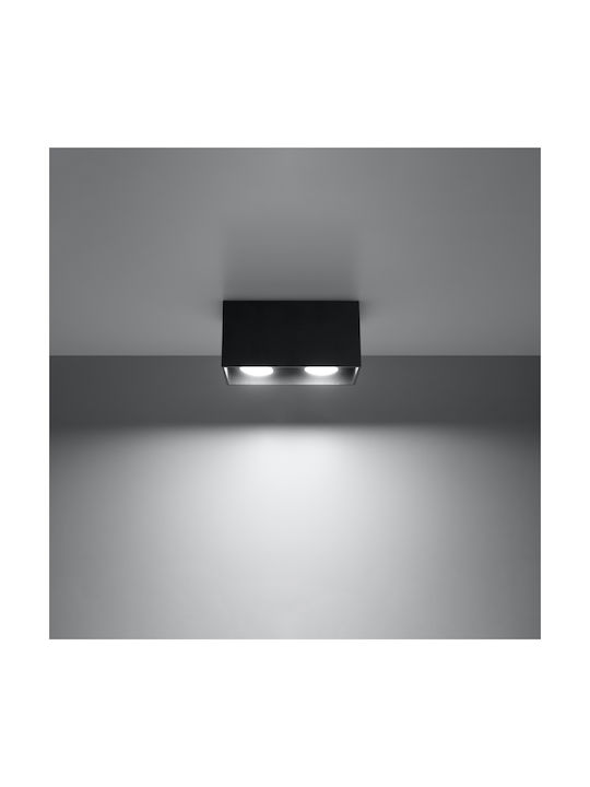 Sollux Quad Doppel Spot mit Fassung GU10 in Schwarz Farbe