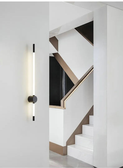 Home Lighting Μοντέρνο Φωτιστικό Τοίχου με Ενσωματωμένο LED και Θερμό Λευκό Φως Μαύρο 62x8x8εκ.