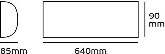 VK Lighting Modern Lumină de Baie cu Soclu E14 Alb 64x9cm